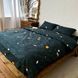 Комплект постельного белья Бязь Lite Space на темно-синем фоне, Полутораспальный, 70*70 см
