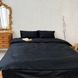 Комплект постільної білизни Страйп Сатин "Чорний", Півтораспальний, 70*70 см